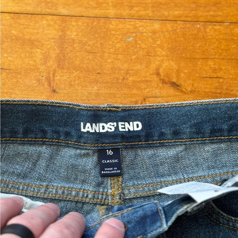Lands' End Men's Straight Blue Jeans - Picture 3 of 4